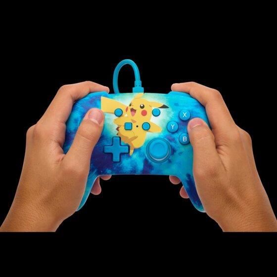 Manette filaire SWITCH Pokémon Pikachu Tie Dye Officielle Nintendo avec Câble USB détachable + CASQUE SWITCH ROUGE BLEU – Image 2
