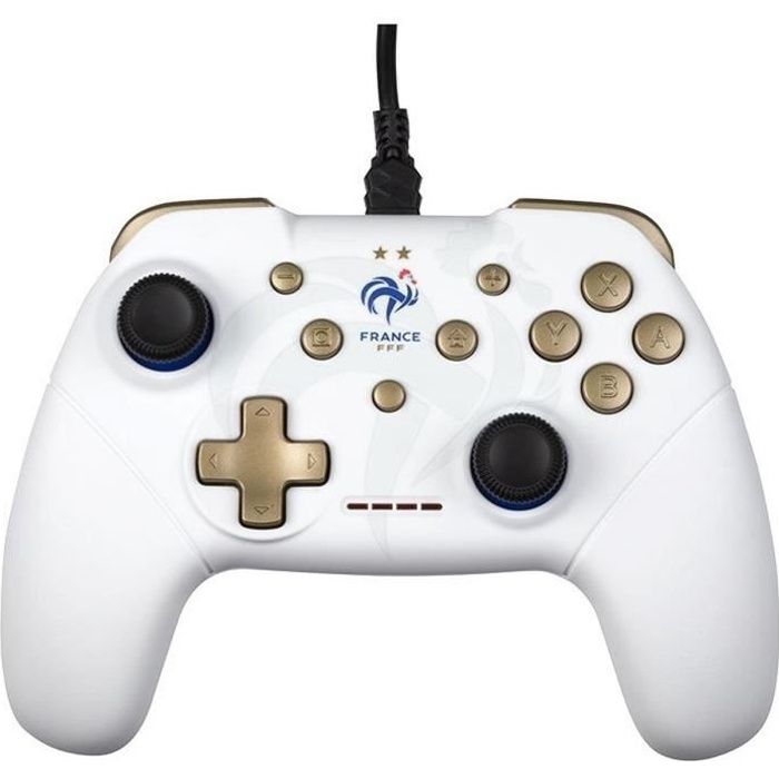 Manette - KONIX - Blanc - Switch et PC - Sous Licence Officielle FFF