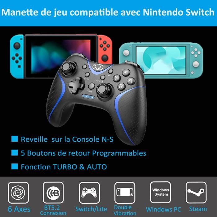 Manette Sans Fil Pour Switch - Bluetooth Manette Jeux Vidéo Switch - Boutons Programmable -Gyroscope à 6 Axes – Image 4