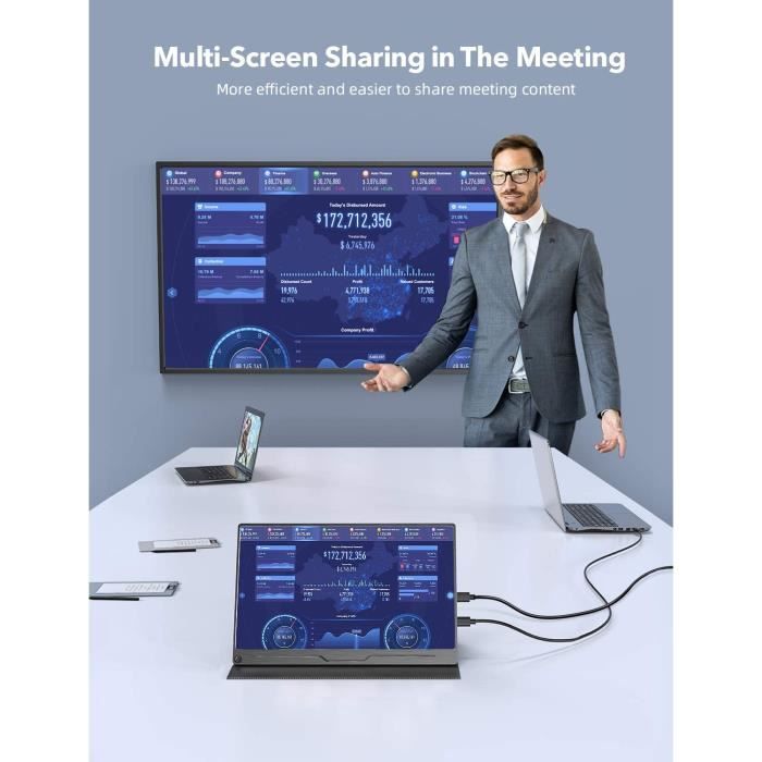 Moniteur Portable Écran USB C UPERFECT 1920X1080 IPS 15.6" FHD Travail ou Gaming - HDMI/Type-C – Image 4