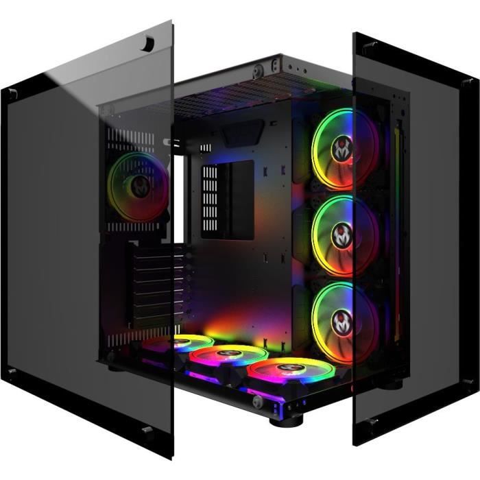 MRED - Boîtier PC Gamer ATX - Noir RGB Crystal Sea – Image 2