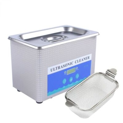Nettoyeur à Ultrasons Argent Numérique En Acier Inoxydable Machine à Laver Avec Panier Pour Lunettes Bijoux Prothèse ​Dentaire