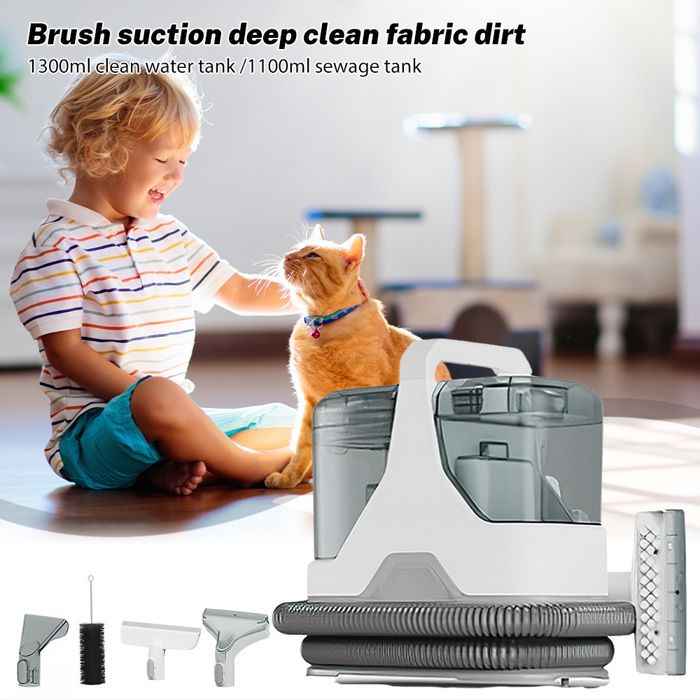 Nettoyeur Canapé Tissu600 W - Aspiration 15 kPa, modes double aspiration et nettoyage, réservoirs d'eau doubles 1,3 L/1,1 L – Image 2