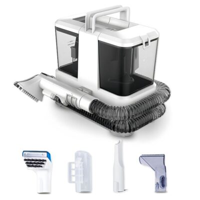 Nettoyeur de Canapés et Tapis  - Aspiration et Lavage à Haute Pression - 4 Brosses - Pour Canapé, Tapis, Moquette, Siège Auto