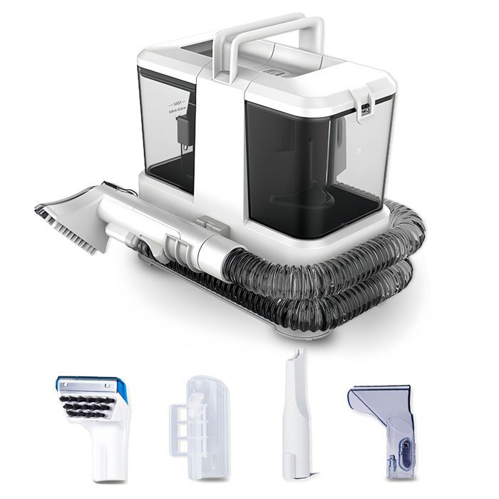 Nettoyeur de Canapés et Tapis - Aspiration et Lavage à Haute Pression - 4 Brosses - Pour Canapé, Tapis, Moquette, Siège Auto