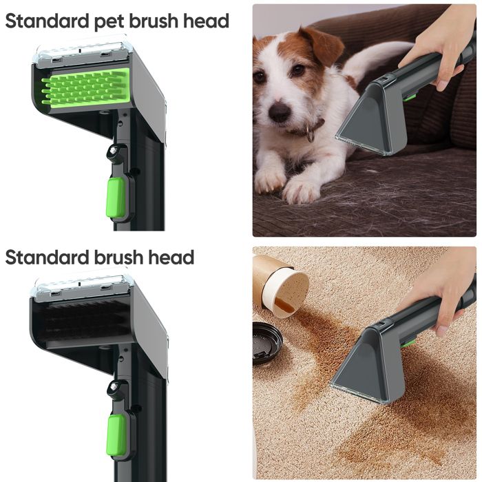 Nettoyeur de Tapis , 12 kPa, cordon de 5 m de long, double réservoir d'eau, buse multifonction, convient aux tapis, meubles, tissus – Image 2