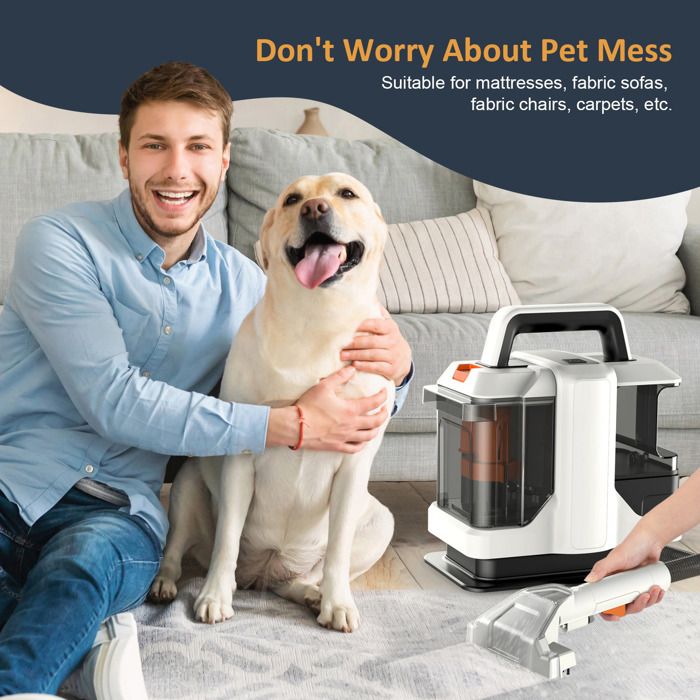 Nettoyeur textile à main 750 W /15 kPa, nettoyeur de tapis, Tuyau 1.5m Câble 5.5m 750W pour Tapis , Textiles , Escaliers et Voiture – Image 3