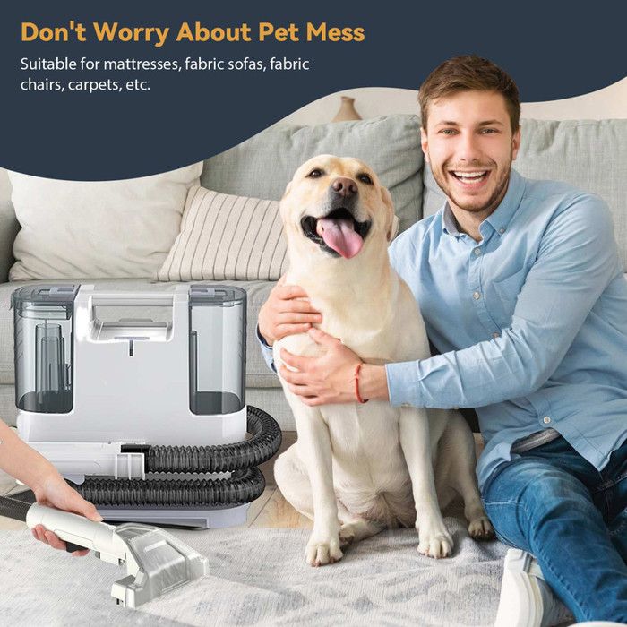 Nettoyeur Tissu Canapé À Injection-Extraction - Aspirateur Puissant 400W 9kPa Pour Taches Incrustées - Réservoir 1L, Shampouineuse – Image 3