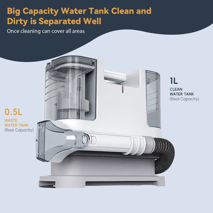Nettoyeur Tissu Canapé À Injection-Extraction - Aspirateur Puissant 400W 9kPa Pour Taches Incrustées - Réservoir 1L, Shampouineuse – Image 5