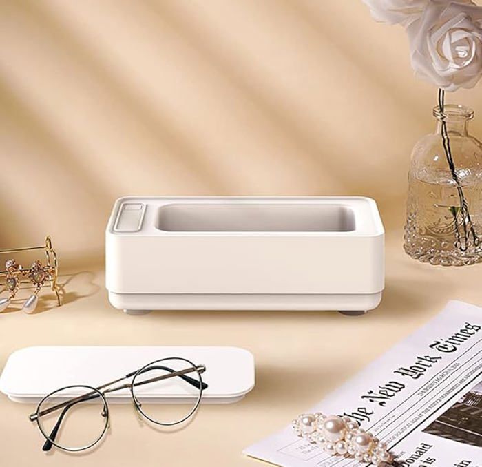 Nettoyeur à ultrasons, nettoyeur de lunettes portable à faible bruit 45KHZ ABS Nettoyeur à ultrasons pour bijoux – Image 4