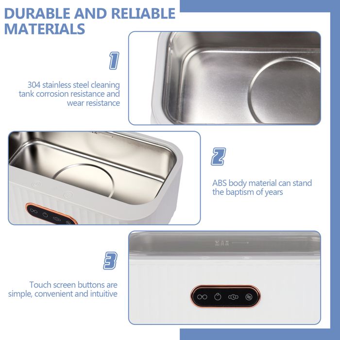 Nettoyeur à Ultrasons 400ML,45KHz Machine de Nettoyage à Ultrasons Professionnel,Pinceau de – Image 4