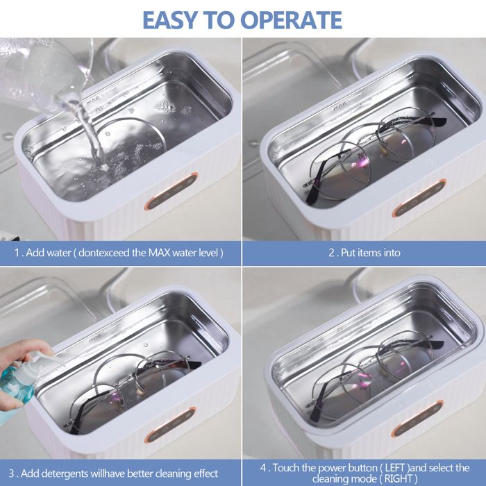 Nettoyeur à Ultrasons 400ML,45KHz Machine de Nettoyage à Ultrasons Professionnel,Pinceau de – Image 5