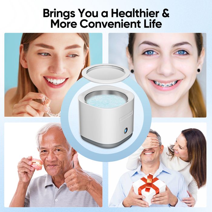 Nettoyeur à ultrasons pour prothèses dentaires, appareils de contention, protège-dents, aligneurs, gouttières de blanchiment – Image 5