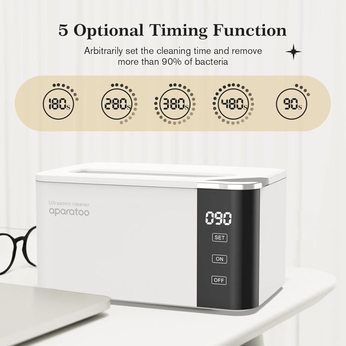 Nettoyeur Ultrasons,50W 600ML Nettoyeur Ultrasons Lunettes Bijoux avec 5 Modes de Réglage 43000Hz – Image 2