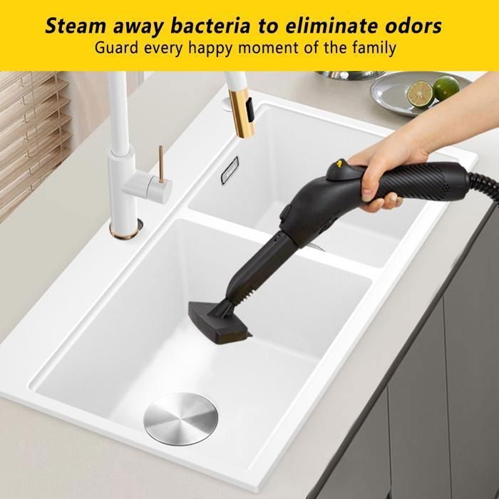 Nettoyeur vapeur 2000 W, 4 bars, temps de chauffe 6,5 min, 1,8 L, avec kit de nettoyage des sols , buses et housse en microfibre – Image 2