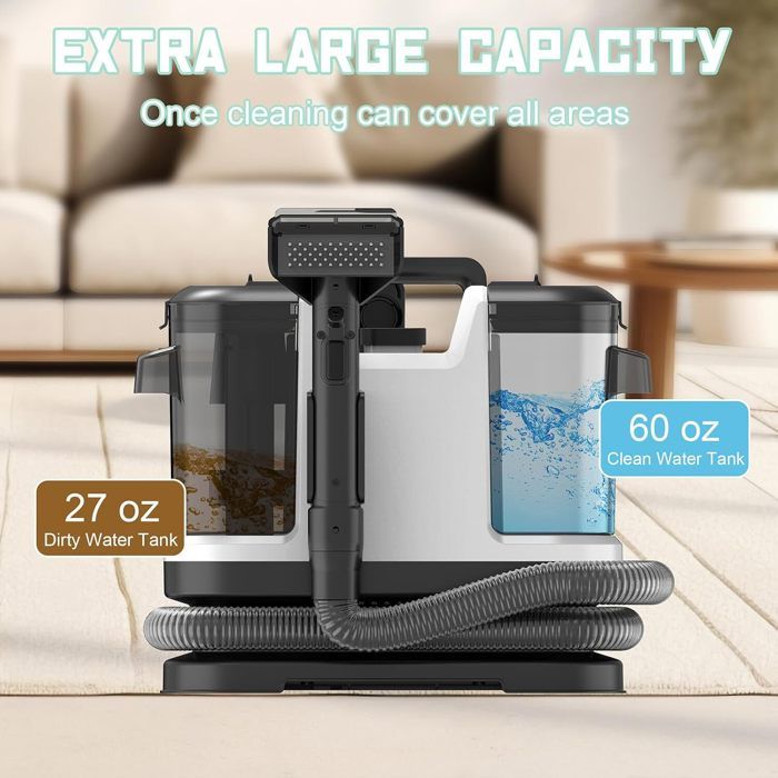 Nettoyeur Vapeur détacheur - 500W - Réservoir 0.8L/1,7L - Pour canapé, Tapis, Rembourrage - 12000Pa - Nettoyeur canapé tissu – Image 3