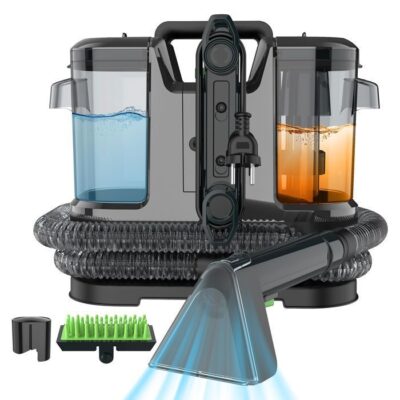 Nettoyeur Vapeur Pour Canapé - Nettoyeur détacheur portable - 12Kpa - Tissu d'ameublement - 450 W - Réservoir 1,8 L - Tuyau 1,5 M