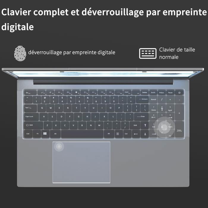 PC portable-17.3",Intel Celeron N5095(4C/4T,Jusqu'à 2,9 GHz),16Go RAM DDR4 512Go SSD,Windows 11PRO,WiFi5,HDMI,Ordinateur Portable – Image 6