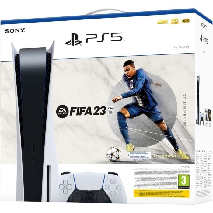 Console de salon - PlayStation - PS5 - FIFA 23 - 825 Go - Bundle - Blanc – Image 2
