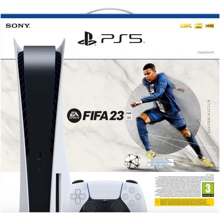 Console de salon - PlayStation - PS5 - FIFA 23 - 825 Go - Bundle - Blanc – Image 3