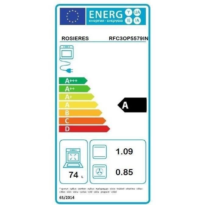 Pack encastrable ROSIERES Four pyrolyse RFC3OP5579IN + Plaque induction RI633CBB – Image 4