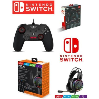 Pack de gaming - Spirit of Gamer - Manette SWITCH PRO - Casque PRO H7 - Multi-plateforme - Filaire