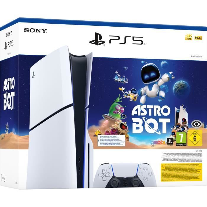 Pack PS5 Standard : Console PlayStation 5 (modèle Slim) + Astro Bot (Code)