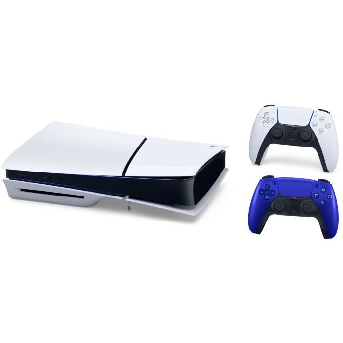 Pack PS5 Standard : Console PS5 (Modèle Slim) + 2ème Manette sans fil PS5 DualSense Cobalt Blue – Image 2