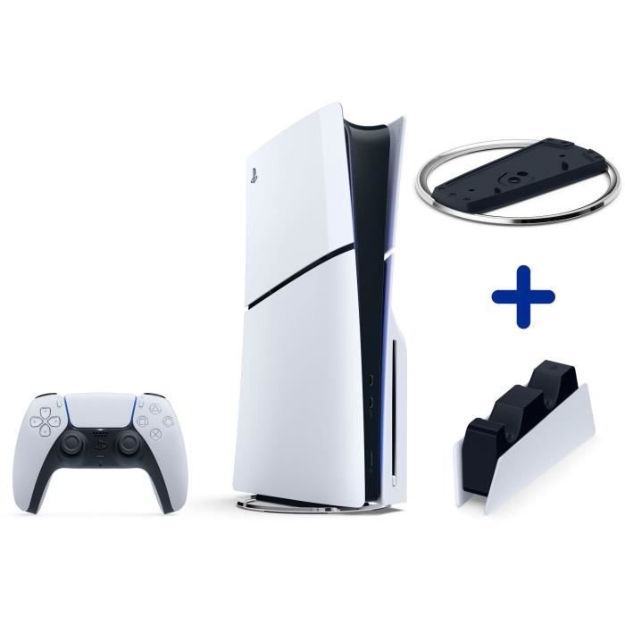 Pack PS5 Standard : Console PS5 (Modèle Slim) + Station de charge DualSense + Socle vertical