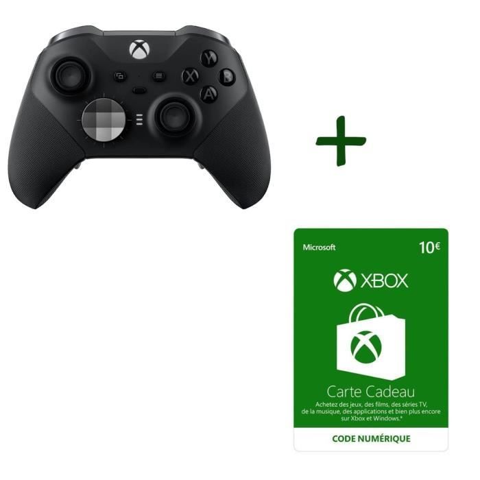 Pack Xbox : Manette Xbox Elite sans fil Série 2 - Noir + Crédit Xbox Live de 10 EUR - Code de Téléchargement