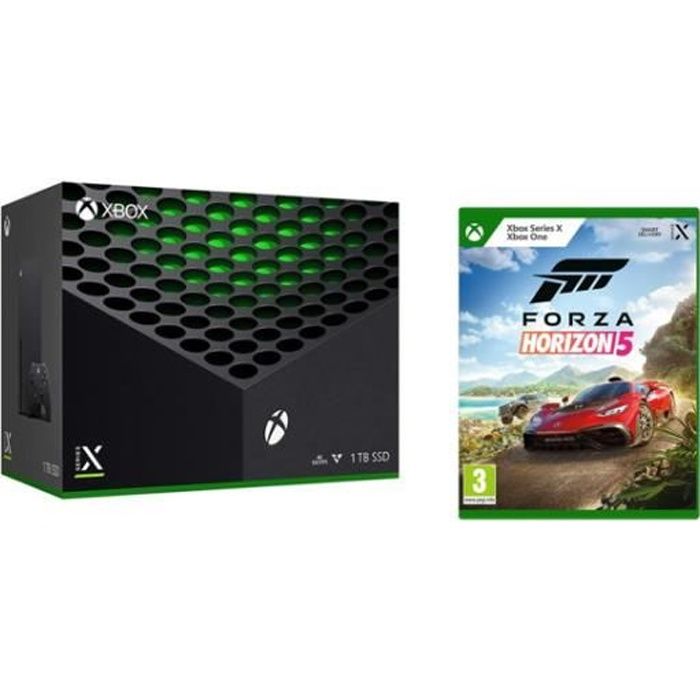 Pack Xbox Series X - Microsoft - Forza Horizon 5 - 1 To de stockage - 4K Ultra HD - Manette Bluetooth
