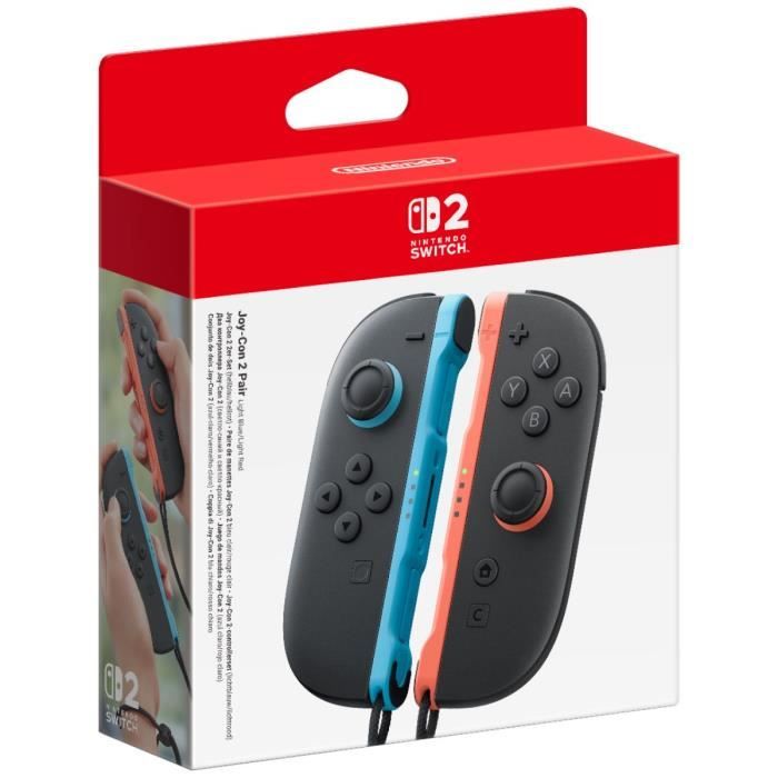 Paire de manettes Joy-Con 2 Bleu Clair & Rouge Clair pour Nintendo Switch 2