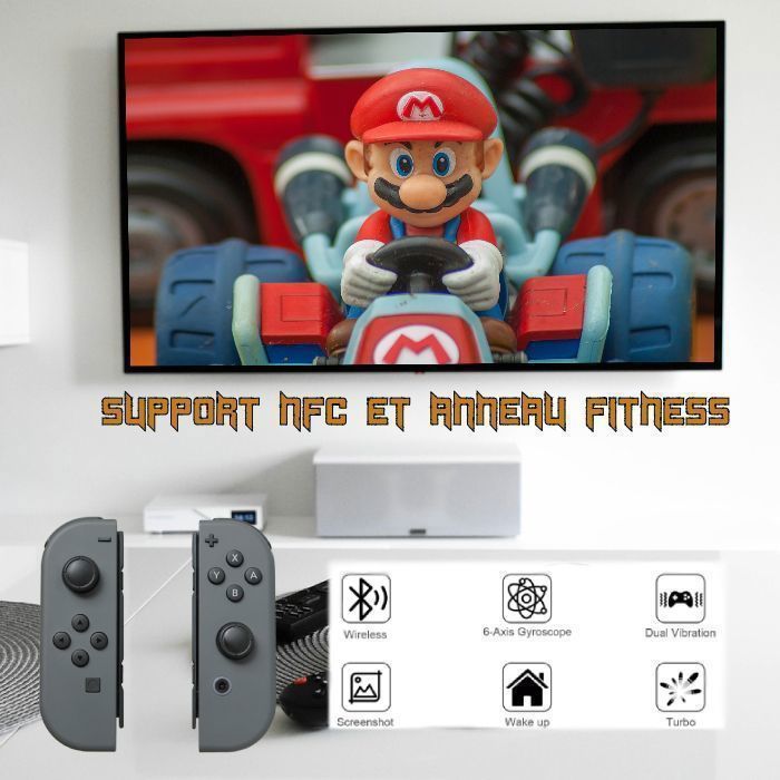 Manette Joy-Con - Nintendo - Switch/OLED/Lite - Bluetooth - Double Vibration - Turbo GRIS – Image 3
