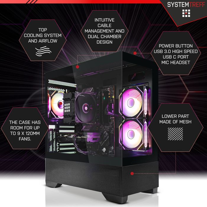 PC Gamer - AMD Ryzen 7 5700X - Nvidia GeForce RTX 5060 8Go - 32Go RAM - 1To M.2 NVMe- Windows 11 - WiFi-46 – Image 3