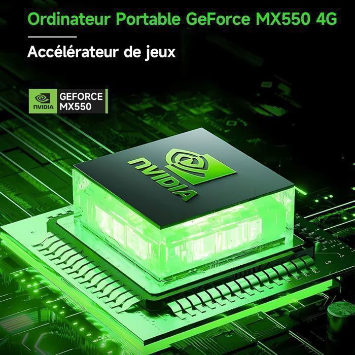 PC portable Gamer 17,3"-NVIDIA GeForce MX550 Graphique-Intel Alder Lake N95(jusqu'à 3,4GHz)-16Go DDR4 RAM 512 Go SSD -Ordinateur – Image 3