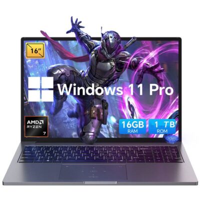 PC Portable Gamer Blackview GamiBook 8, 16" FHD+, RAM 32Go 1To SSD, AMD Ryzen 7 7435HS, Windows 11 Pro Ordinateur Portable - Gris
