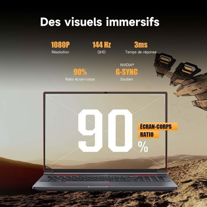 PC Portable Gamer-Intel Core i9-12900H(14C/20T,jusqu'à 5,0 GHz) -NVIDIA GeForce RTX 4050-DDR5 32Go RAM-1To SSD-Windows 11 Pro-16.1" – Image 5