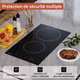 Plaque de Cuisson Électrique Vitrocéramique Gudsunal, Table de Cuisson à 2 Feux, 3000W, 9 Niveaux de Puissance, Minuteur – Image 4