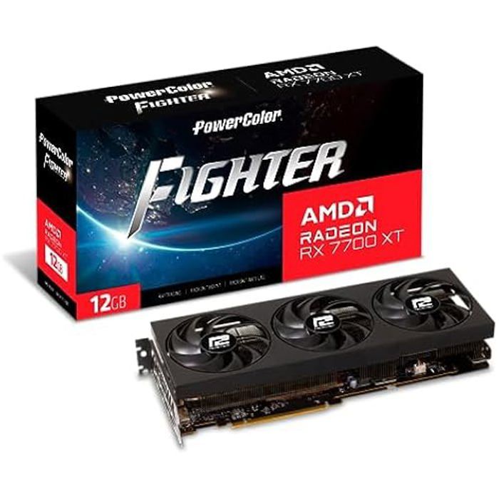 Carte graphique - Powercolor - RX 7700XT - 12 Go GDDR6 - PCI Express 4.0 - Prêt pour VR