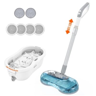 Redkey M1 Balai Électrique Sans Fil Rechargeable,Balai autonettoyant Réservoir d'eau de 250ML, Capacité de la Batterie de 2200mAh