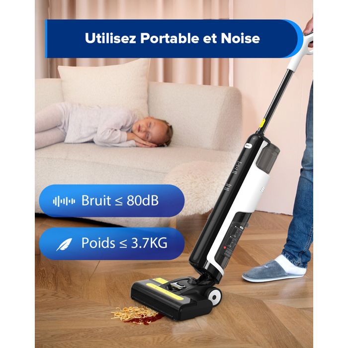 Redkey W12 SE Aspirateur Laveur Eau et Poussière,3 en 1 Aspirateur Nettoyeur Intelligent Sans Fil 180W – Image 6