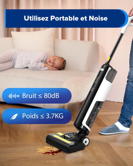 Redkey W12 SE Aspirateur Laveur Sans Fil,3 en 1 Aspirateur Nettoyeur Sec et Humide Intelligent Sans Fil Aspirateur Eau et Poussière – Image 6