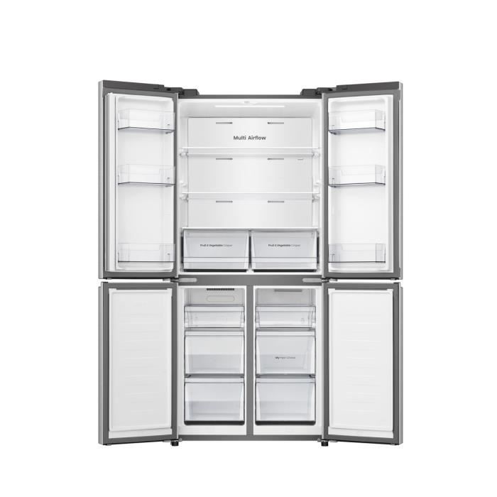 Réfrigérateur américain HISENSE - RQ5P470SEIE - 4 portes - Classe énergétique E - 84,2 x 74,4 x 188,5 cm - Inox – Image 2
