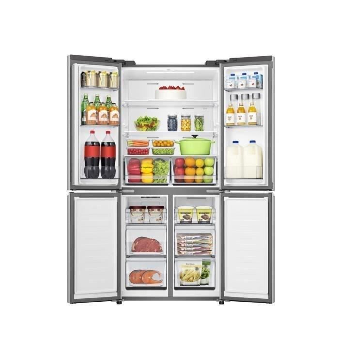 Réfrigérateur américain HISENSE - RQ5P470SEIE - 4 portes - Classe énergétique E - 84,2 x 74,4 x 188,5 cm - Inox – Image 5