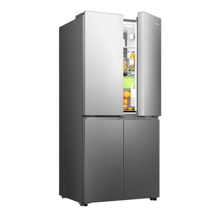 Réfrigérateur américain HISENSE - RQ5P470SEIE - 4 portes - Classe énergétique E - 84,2 x 74,4 x 188,5 cm - Inox – Image 8