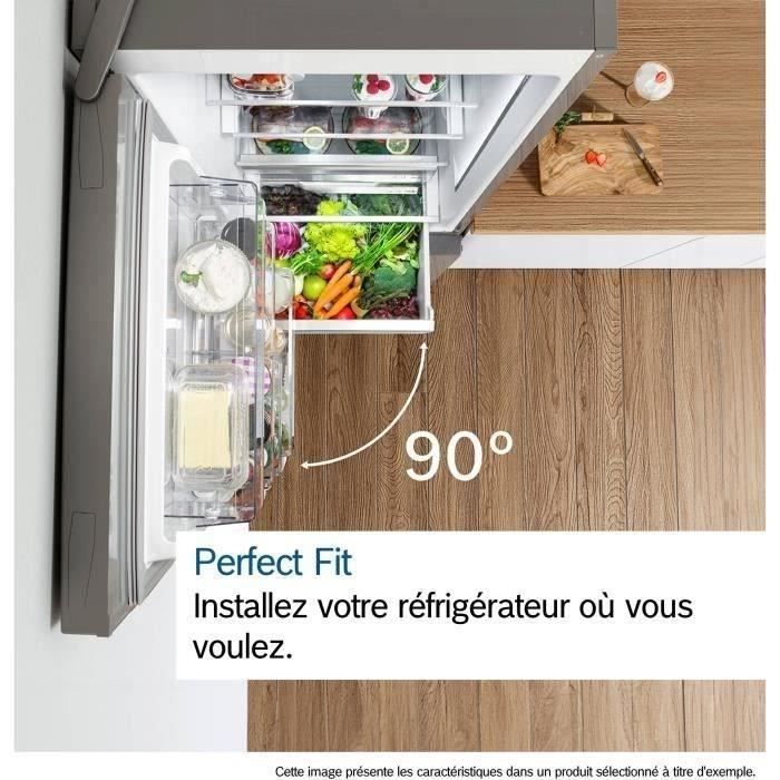 Réfrigérateur combiné - BOSCH - KGN86VIEA - Classe E - 479 L - 186 x 86 x 81 cm - Acier brossé – Image 7