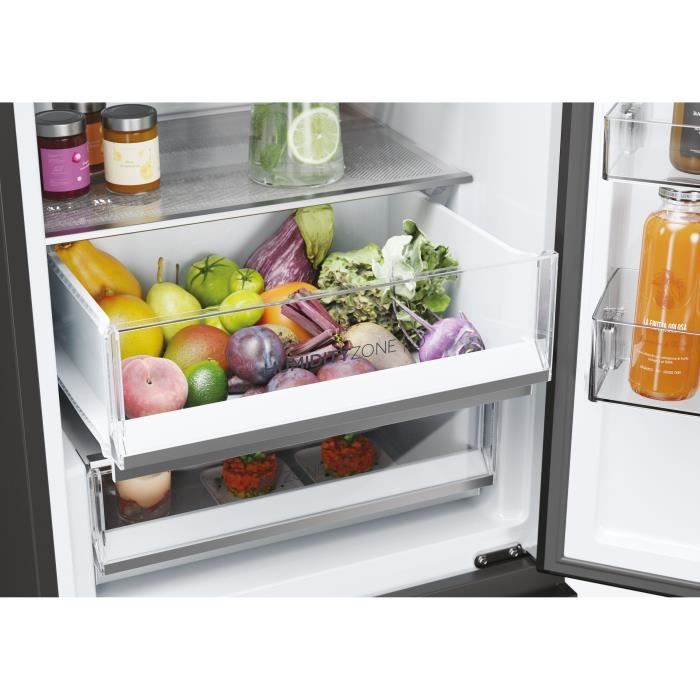 Réfrigérateur Combiné - HAIER - 3D 60 Series 5 HTW5618ENPT - Classe E - 360 L - 185 x 59,5 x 66,7 cm - Noir – Image 8
