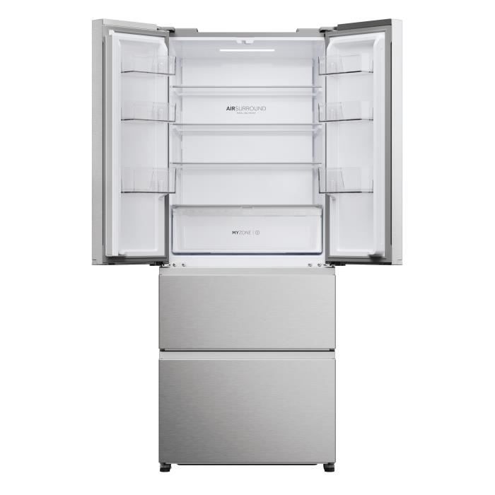 Réfrigérateur multi-portes - HAIER - HFR3718ENMM - Classe E - 402 L (262 + 140) - 37 dB - Gris – Image 2