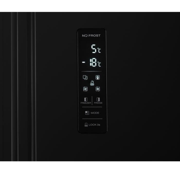 Réfrigérateur side by side CONTINENTAL EDISON - 442L - Total No Frost -Noir - Classe E – Image 5