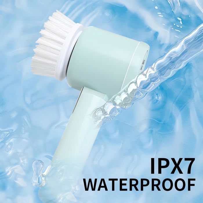 ®RisingFF Brosse rotative électrique avec poignée pliable et 3 têtes de brosse remplaçables – Image 6